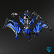 Matte Blue, Black & Yellow Carbon Fiber