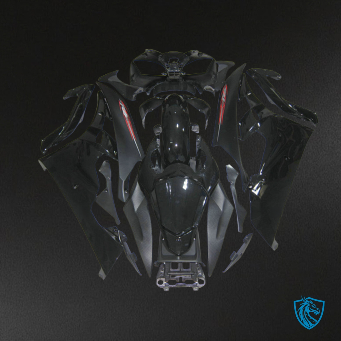 Yamaha YZF R6 (2006-2007) Matte Black with Logo Fairing Kit | ABS Bodywork