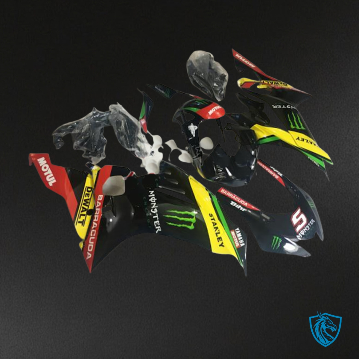 Yamaha YZF R6 (2017-2019) Black & Yellow Monster Logo - Custom ABS Fairing Kit