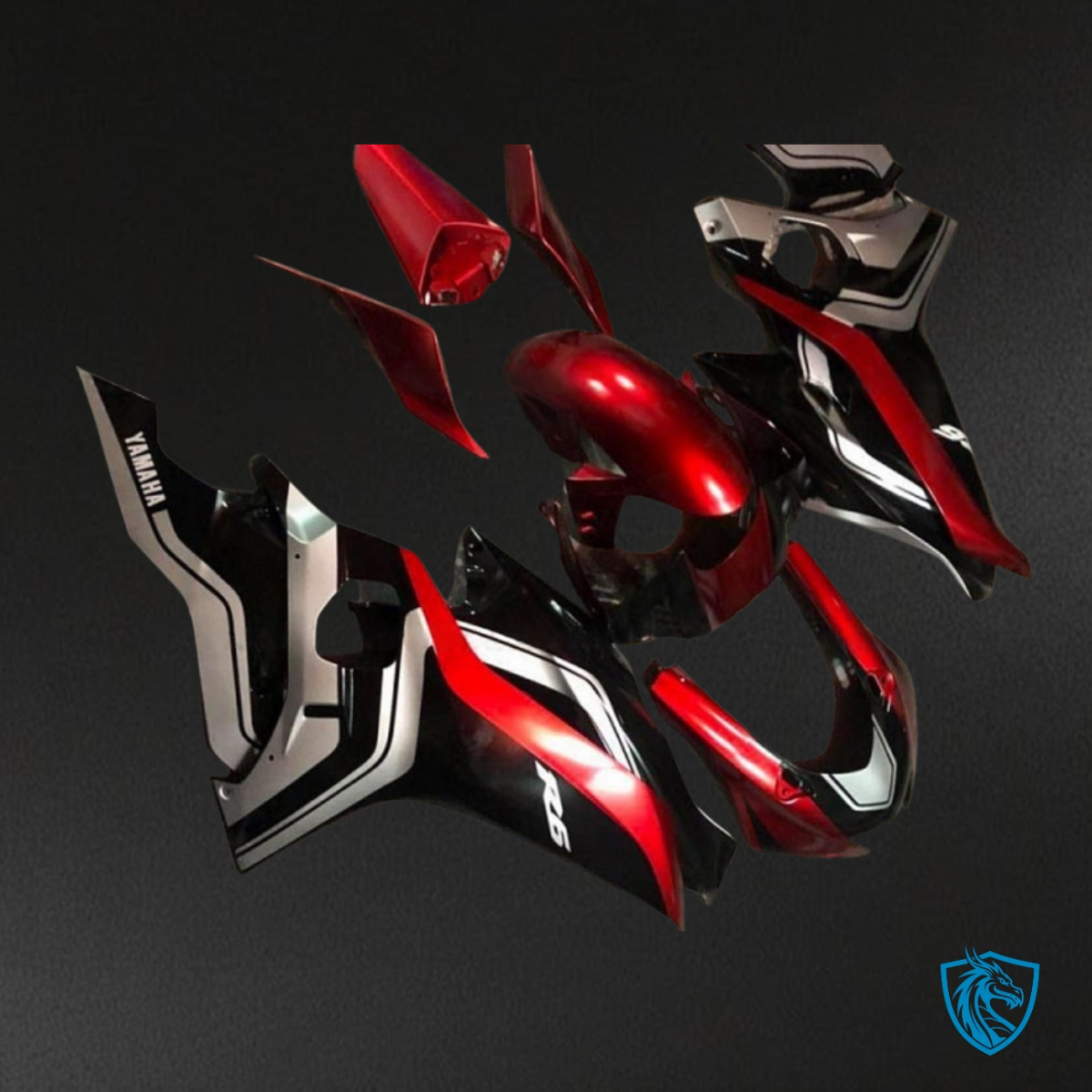 Yamaha YZF R6 (2017-2019) Black, Red & White Logo Fairing Kit | ABS Bodywork