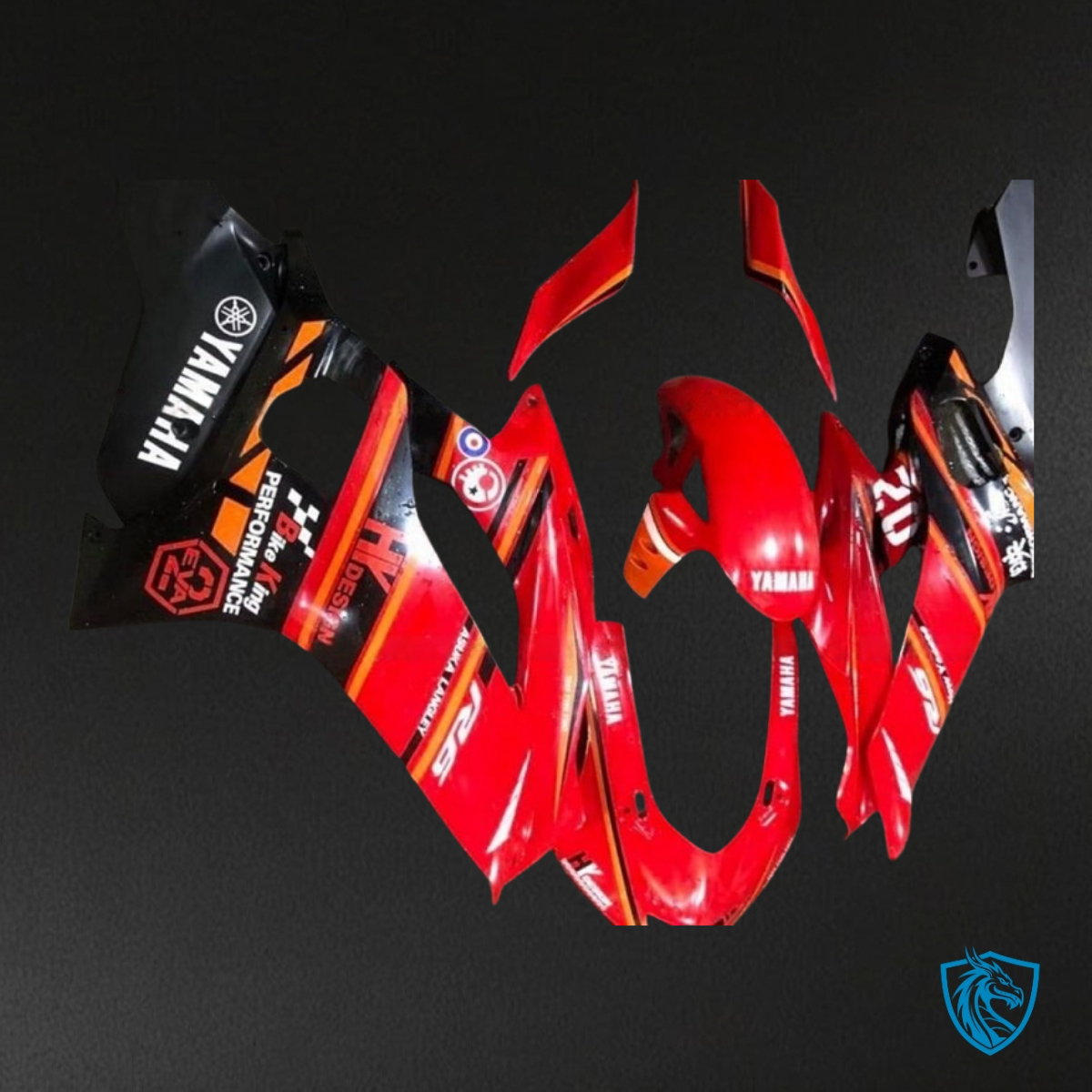 Yamaha YZF R6 (2017-2019) Red, Black & White Logos - MERGEment Motorcycle Fairings Kit