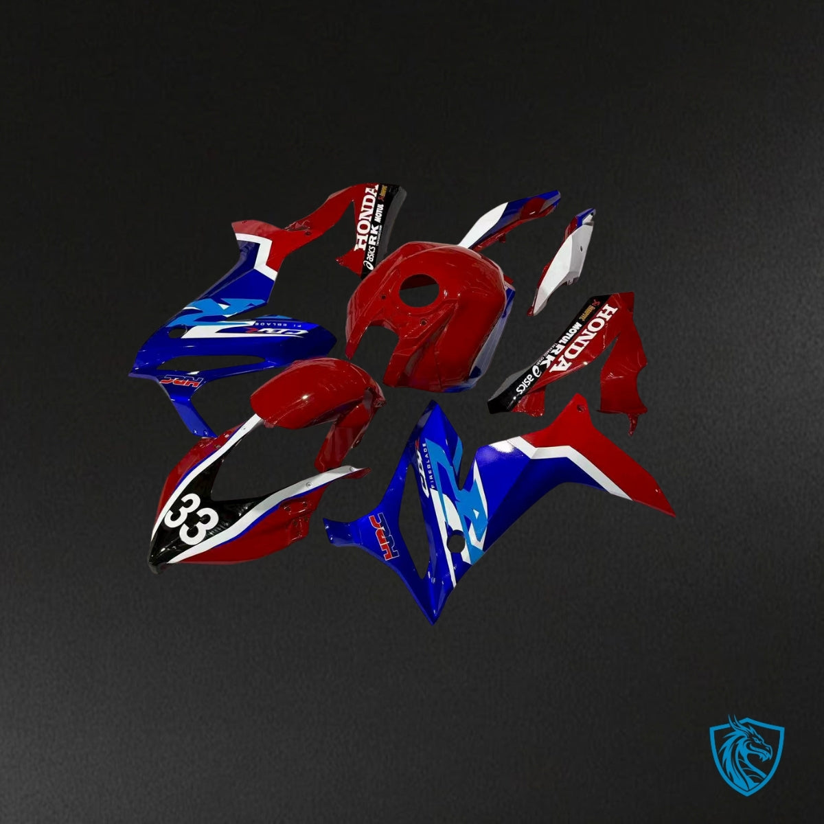 Honda CBR650R (2021-2023) Gloss Red, Blue & White ABS Bodywork - Fairings Kit