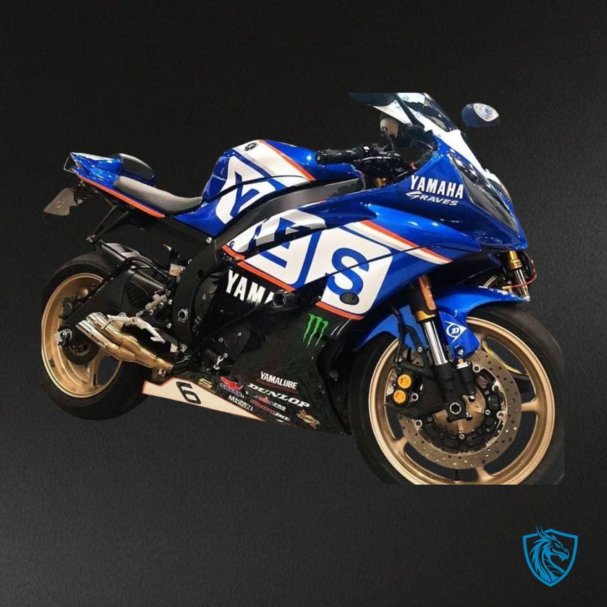 Yamaha YZF R6 (2008-2016) Glossy Blue, Black & White - MERGEment Motorcycle Fairings Kit