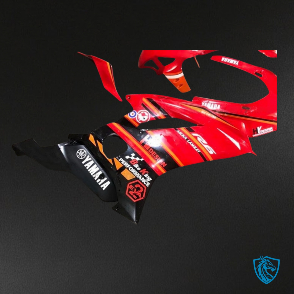 Yamaha YZF R6 (2017-2019) Red, Black & White Logos - MERGEment Motorcycle Fairings Kit