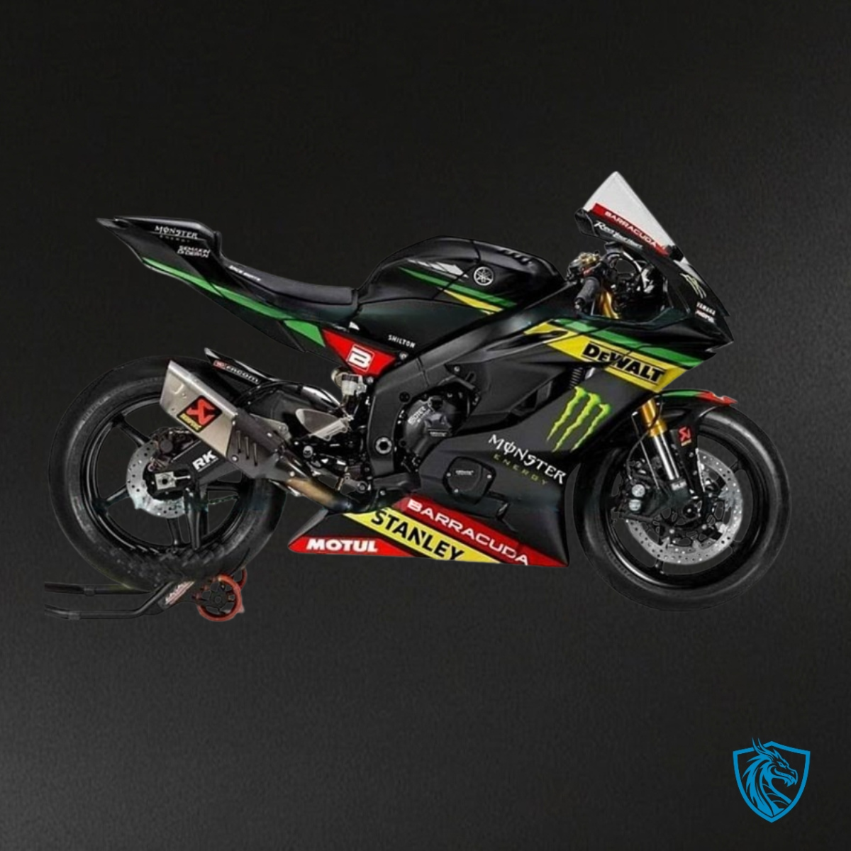 Yamaha YZF R6 (2017-2019) Black & Yellow Monster Logo - Custom ABS Fairing Kit