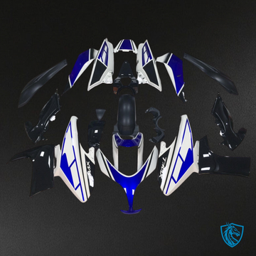 Yamaha TMAX 500 (2008 2009) White, Blue & Black Fairing Kit - Aftermarket ABS Bodywork