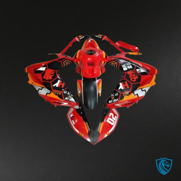 Yamaha YZF R3R25 (2015-2018) Black & Red with Logos - Replacement Motorcycle Fairings Kit