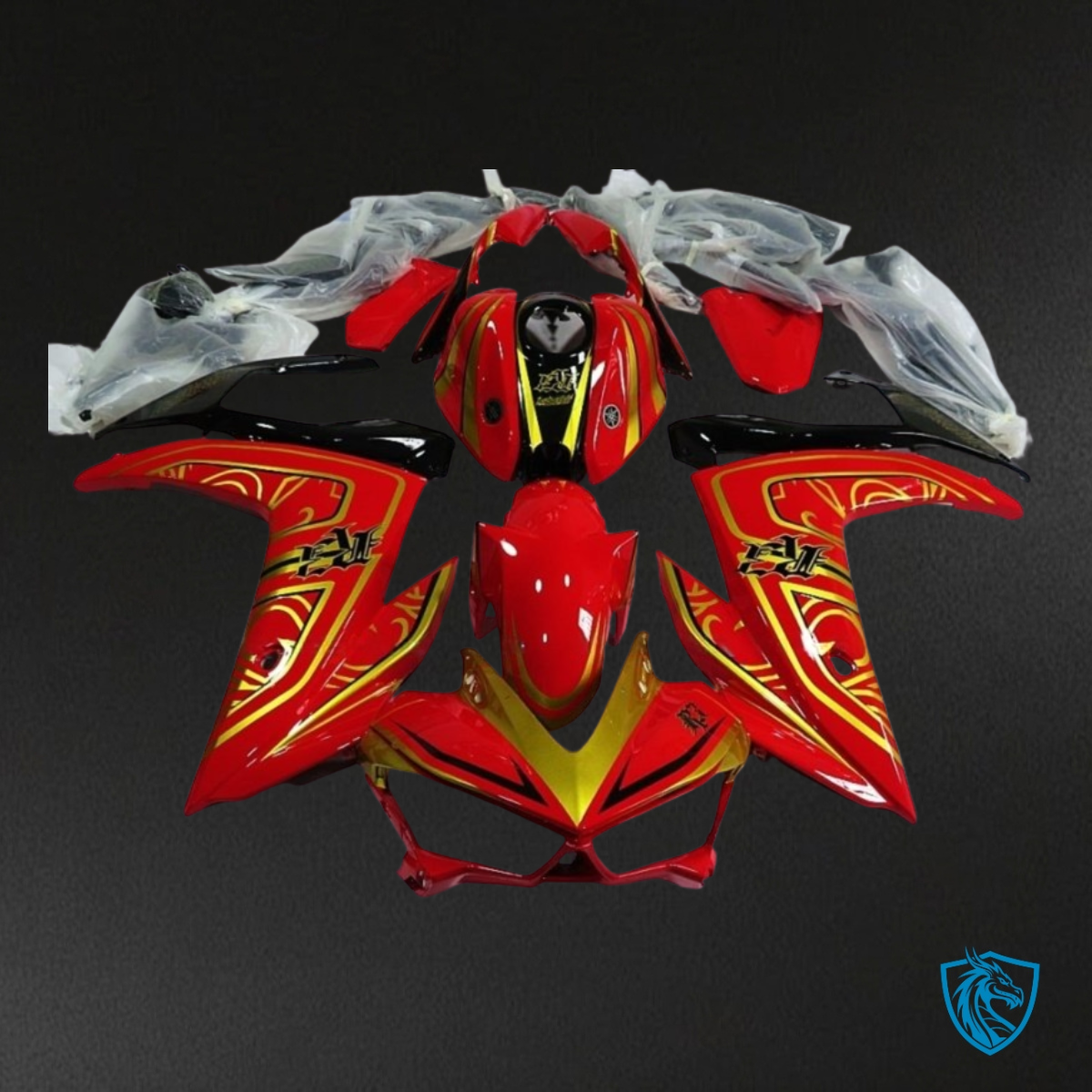 Yamaha YZF R3R25 (2015-2018) Gloss Black, Red & Yellow - Custom ABS Fairing Kit