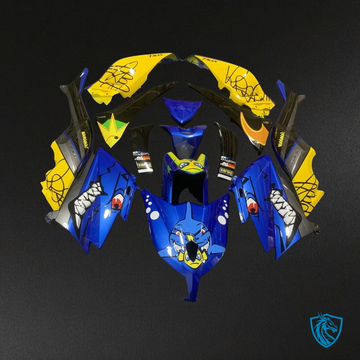 Yamaha TMAX530 (2012-2014) Blue, Yellow & Black Shark - Replacement Motorcycle Fairings Kit