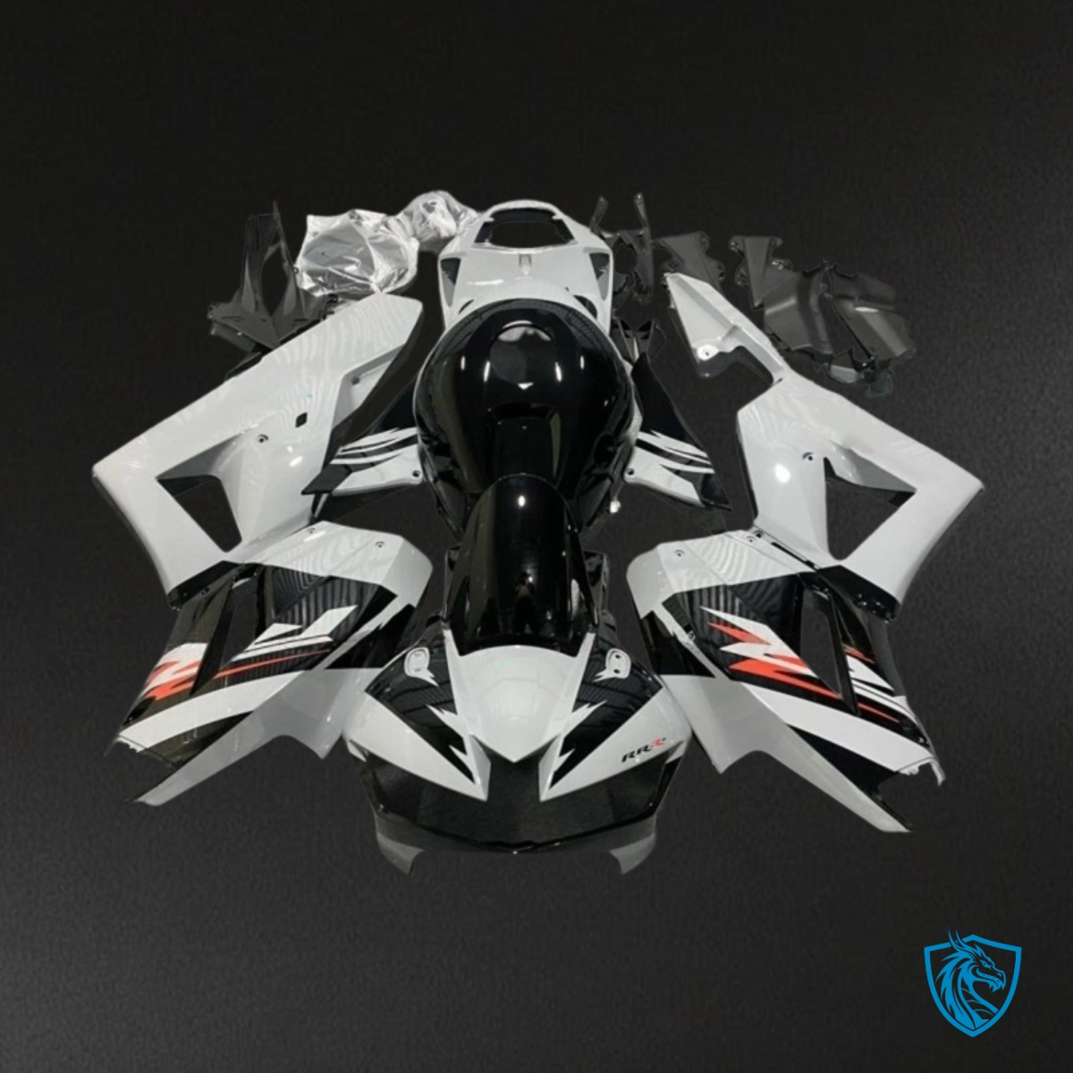 Honda CBR600RR (2013-2018) Gloss Gray & Black Fairing Kit - Aftermarket ABS Bodywork