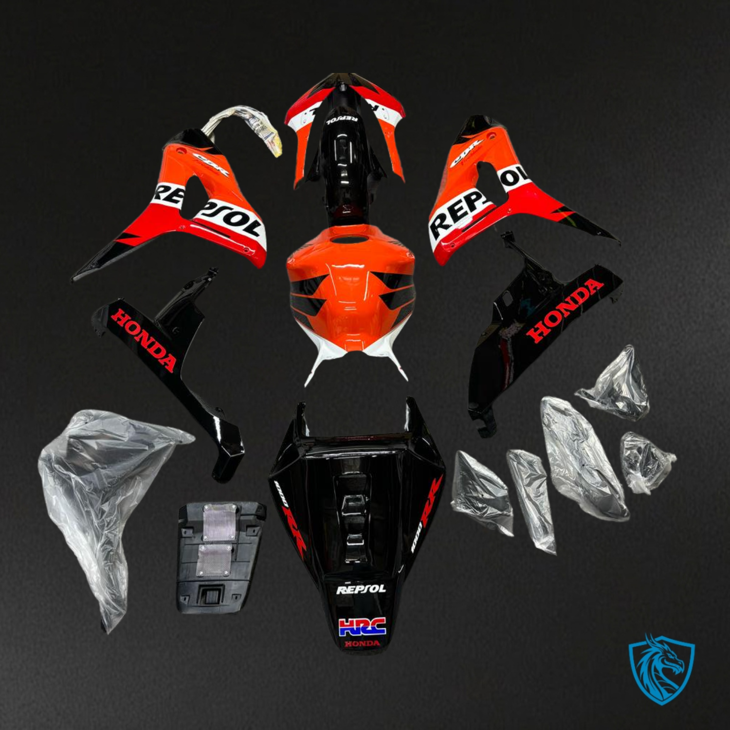 Honda CBR1000RR (2006-2007) Orange, Red, Dark Blue & White REPSOL Fairings Kit