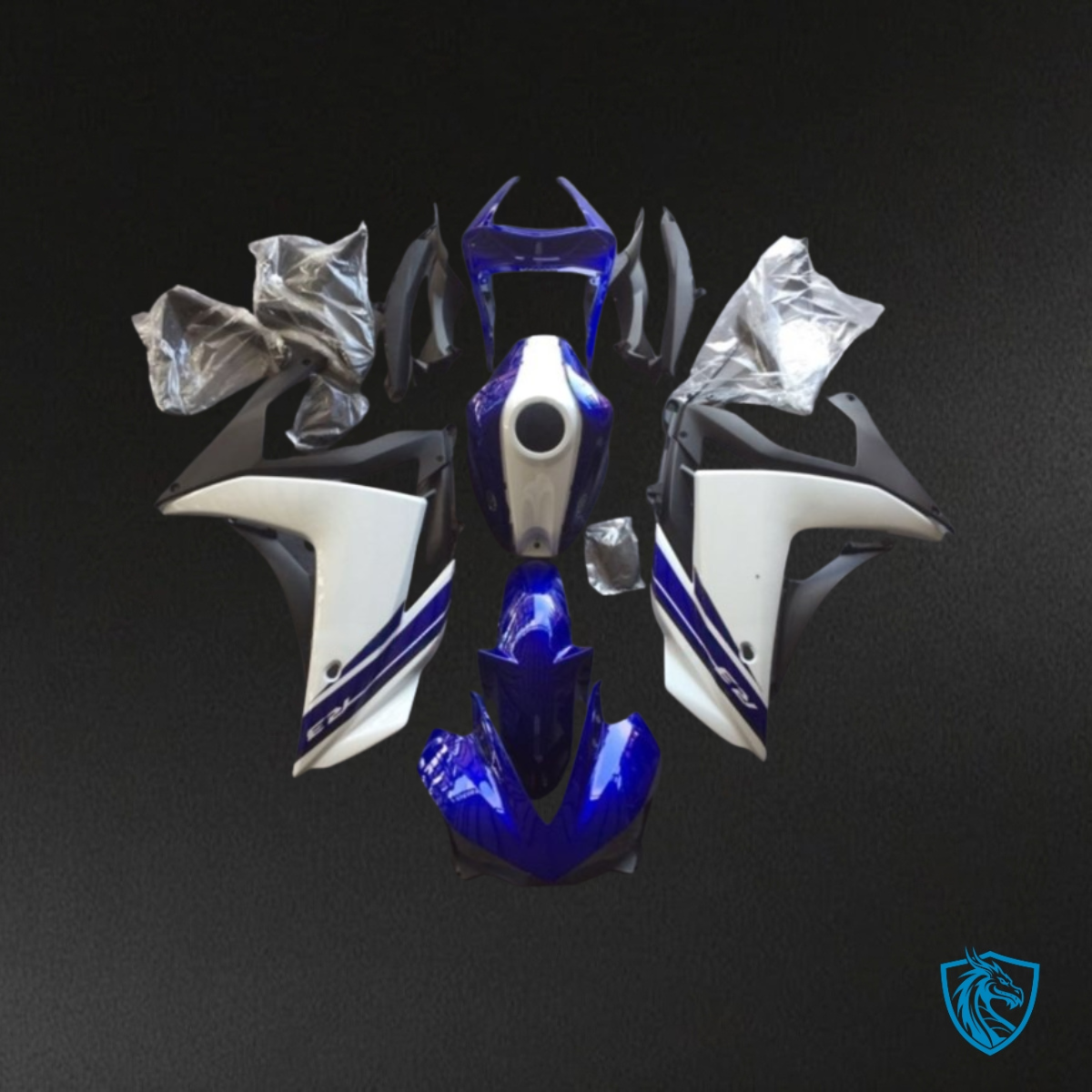 Yamaha YZF R3R25 (2015-2018) Gloss Blue & White - Replacement Motorcycle Fairings Kit
