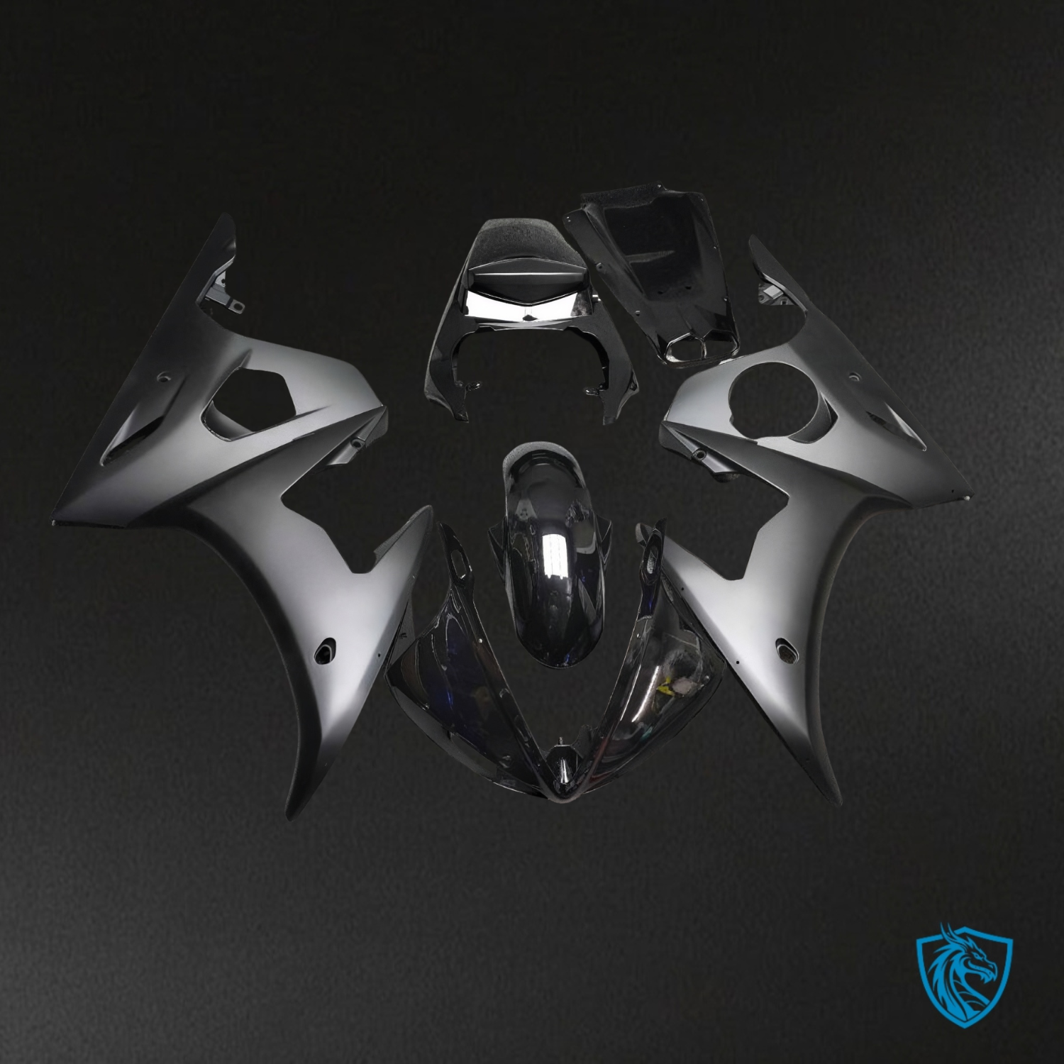 Yamaha R1 (2012-2014) Matte & Gloss Black Fairings Kit- Custom ABS Bodywork