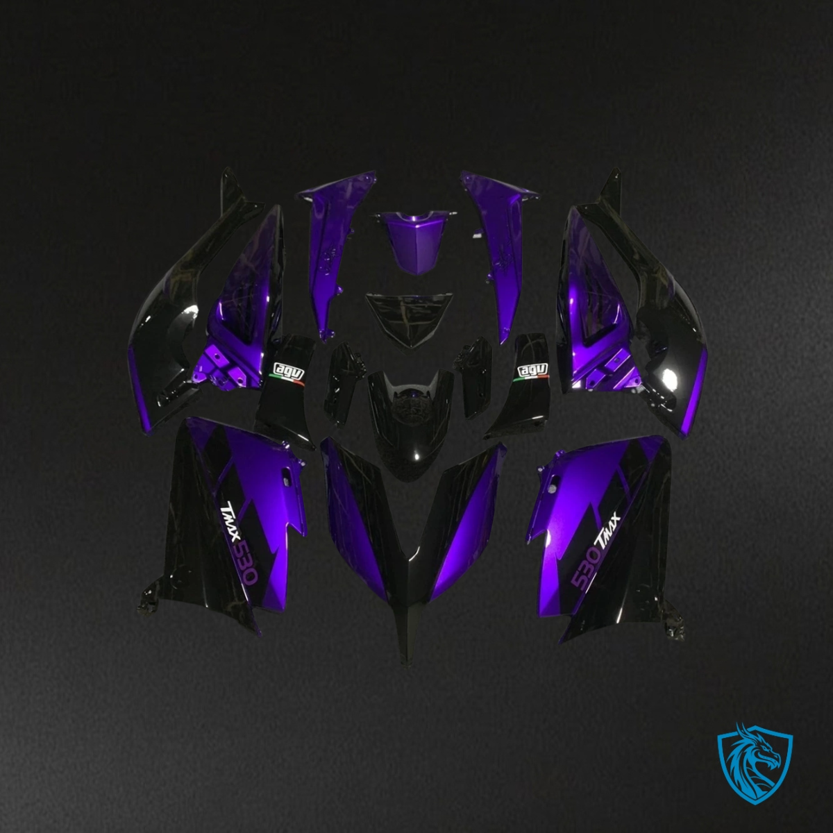 Yamaha TMAX 530 (2015-2016) Purple & Black Fairing Kit - Aftermarket ABS Bodywork