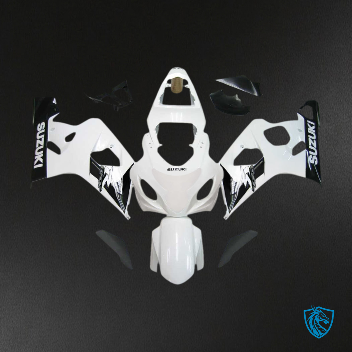 Suzuki GSXR 600 750 (2004-2005) White & Black - MERGEment Motorcycle Fairings Kit