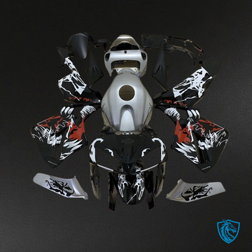 Honda CBR600RR (2005-2006) Silver, Black & White Fairing Kit - Aftermarket ABS Bodywork