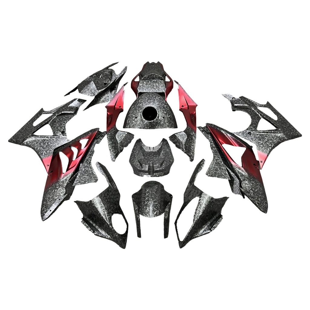BMW S1000RR (2015-2016)  fairing Kit - Matte Forged Carbon Fiber Style & Red - ABS Bodywork