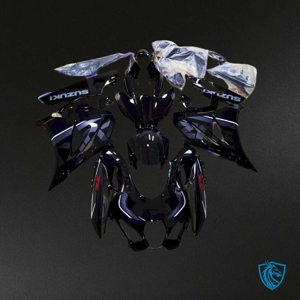 Suzuki GSXR1000 (2017-2020) Black & White Logo - MERGEment Motorcycle Fairings Kit
