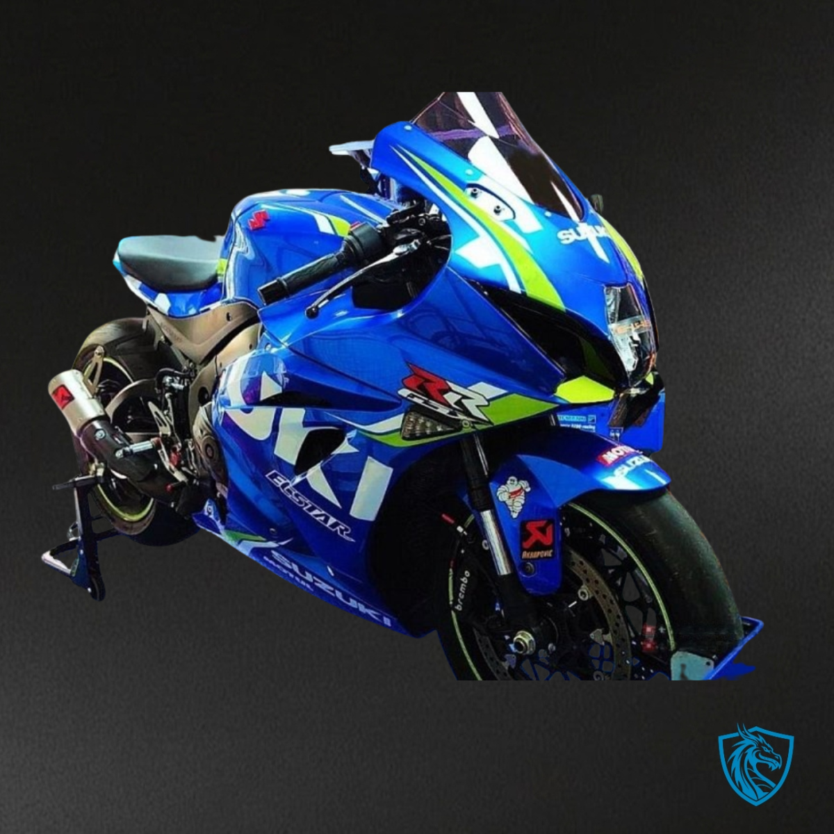 Suzuki GSXR1000 (2017-2020) Blue, White & Green - Custom ABS Fairing Kit