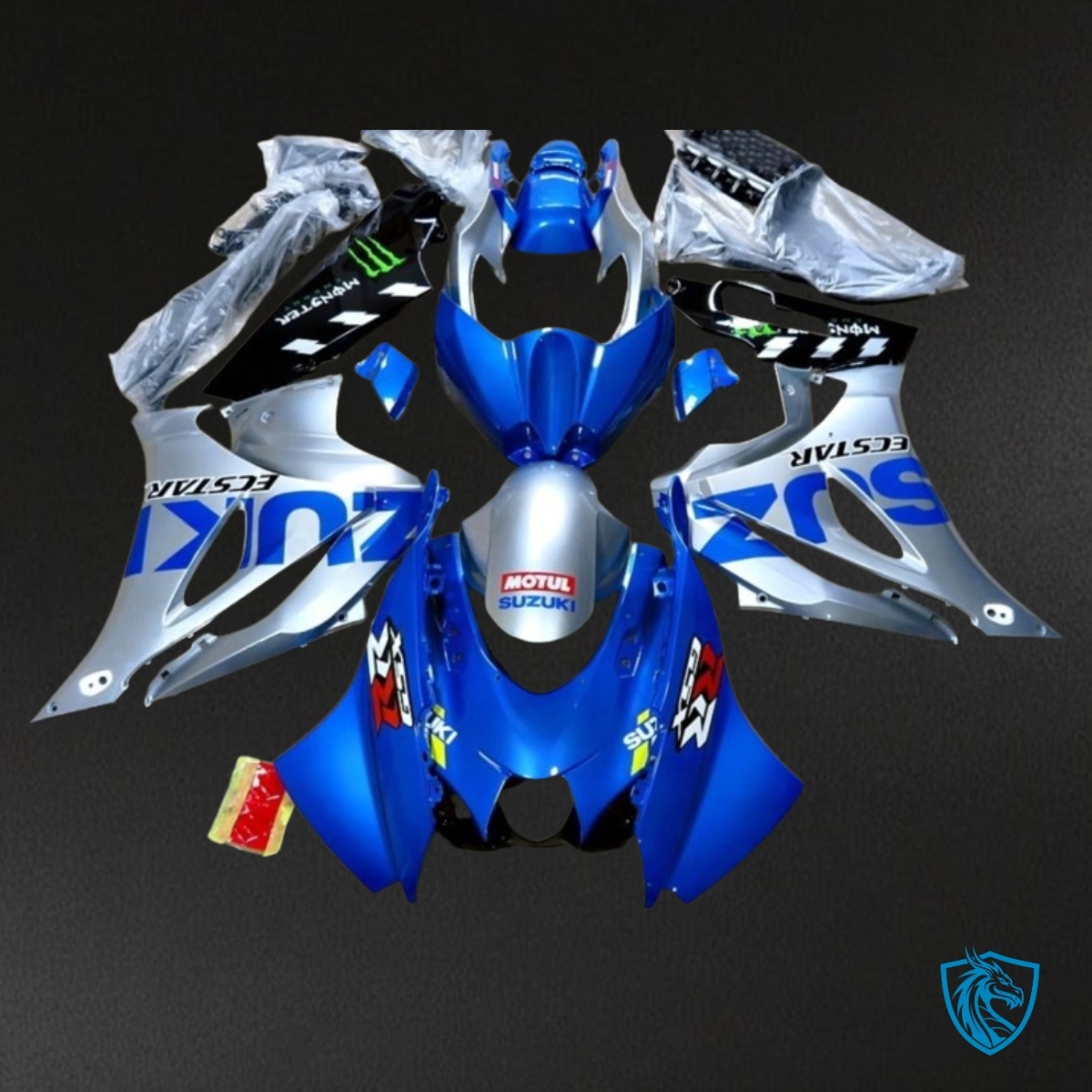 Suzuki GSXR1000 (2017-2020) Silver & Blue - MERGEment Motorcycle Fairings Kit