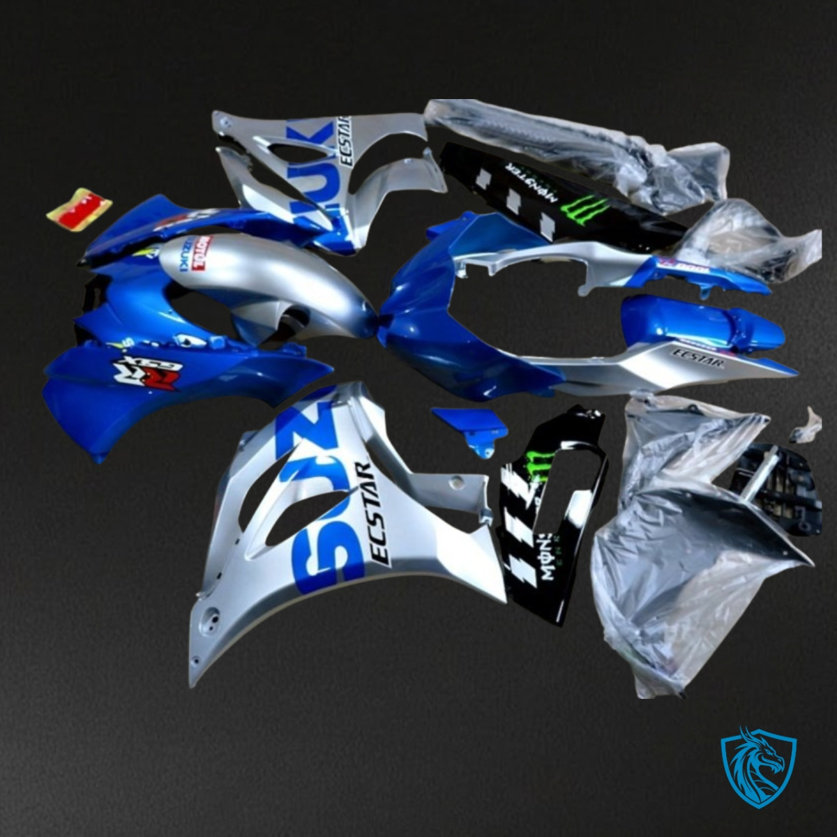 Suzuki GSXR1000 (2017-2020) Silver & Blue - MERGEment Motorcycle Fairings Kit