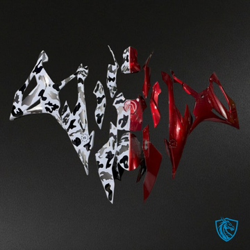 BMW S1000RR (2019-2020) Red, White & Black Camo - MERGEment Motorcycle Fairings Kit