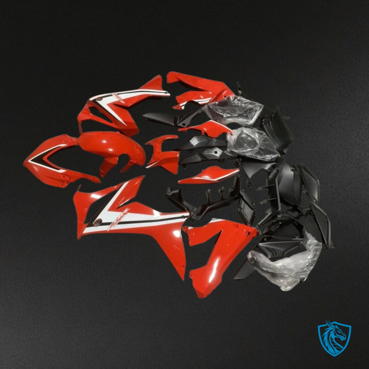 Honda CBR650R (2019-2020 ) Gloss - Black, Red & White Fairings Kit - Aftermarket ABS Bodywork