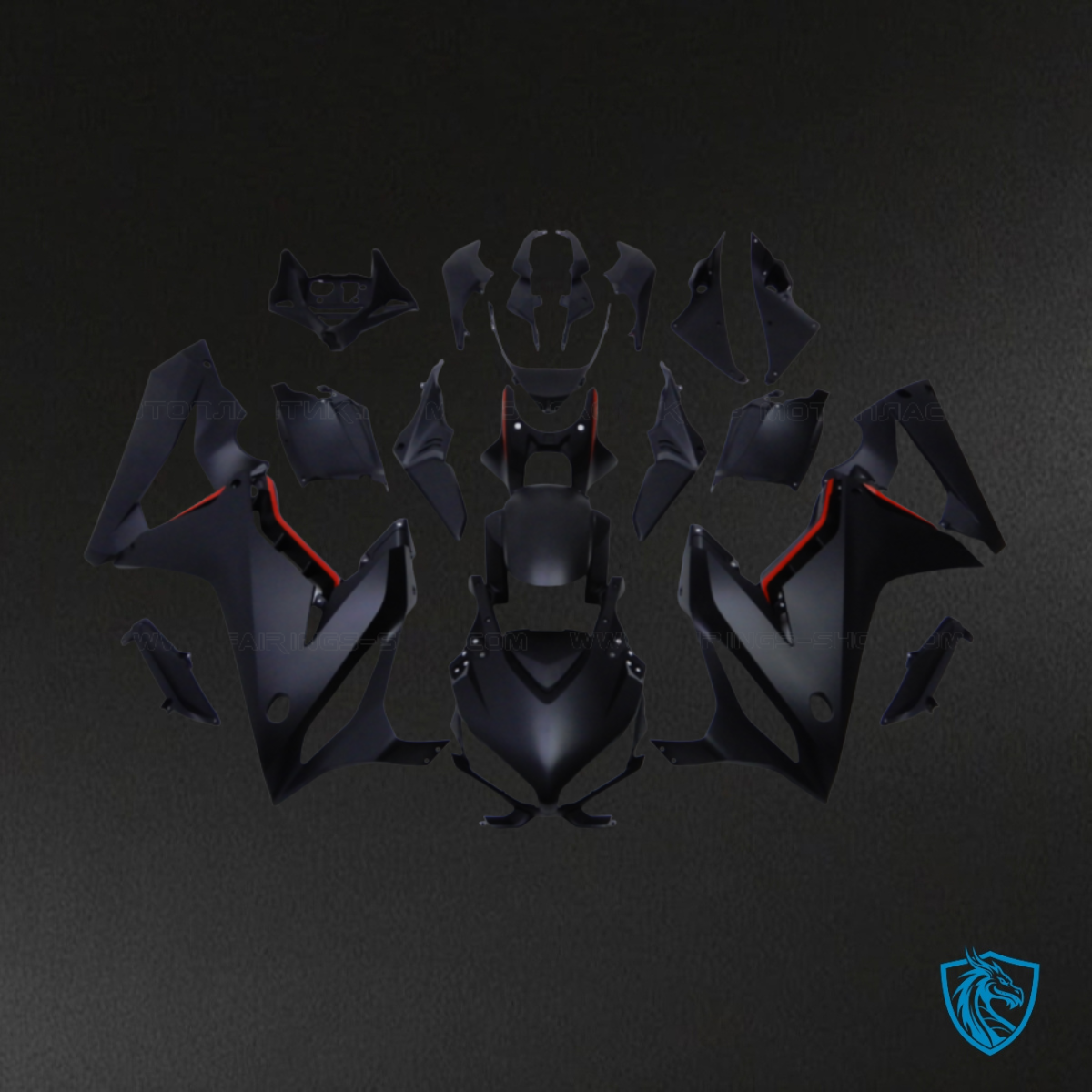 Honda CBR650R (2019-2020) Matte Black - Custom ABS Fairing Kit