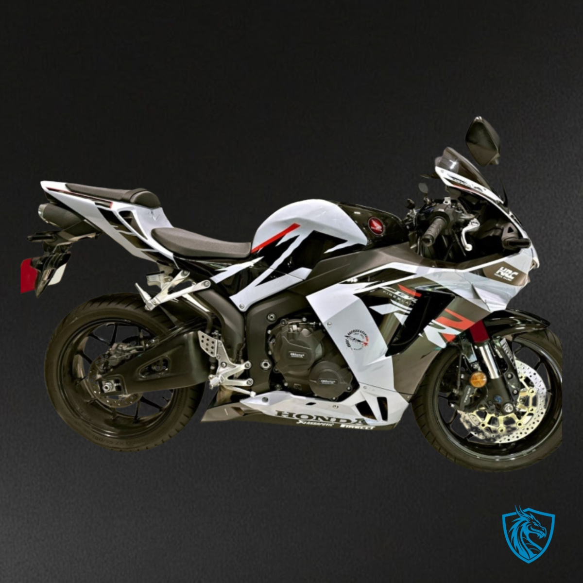 Honda CBR600RR (2020-2021) Gloss Black & White - MERGEment Motorcycle Fairings Kit