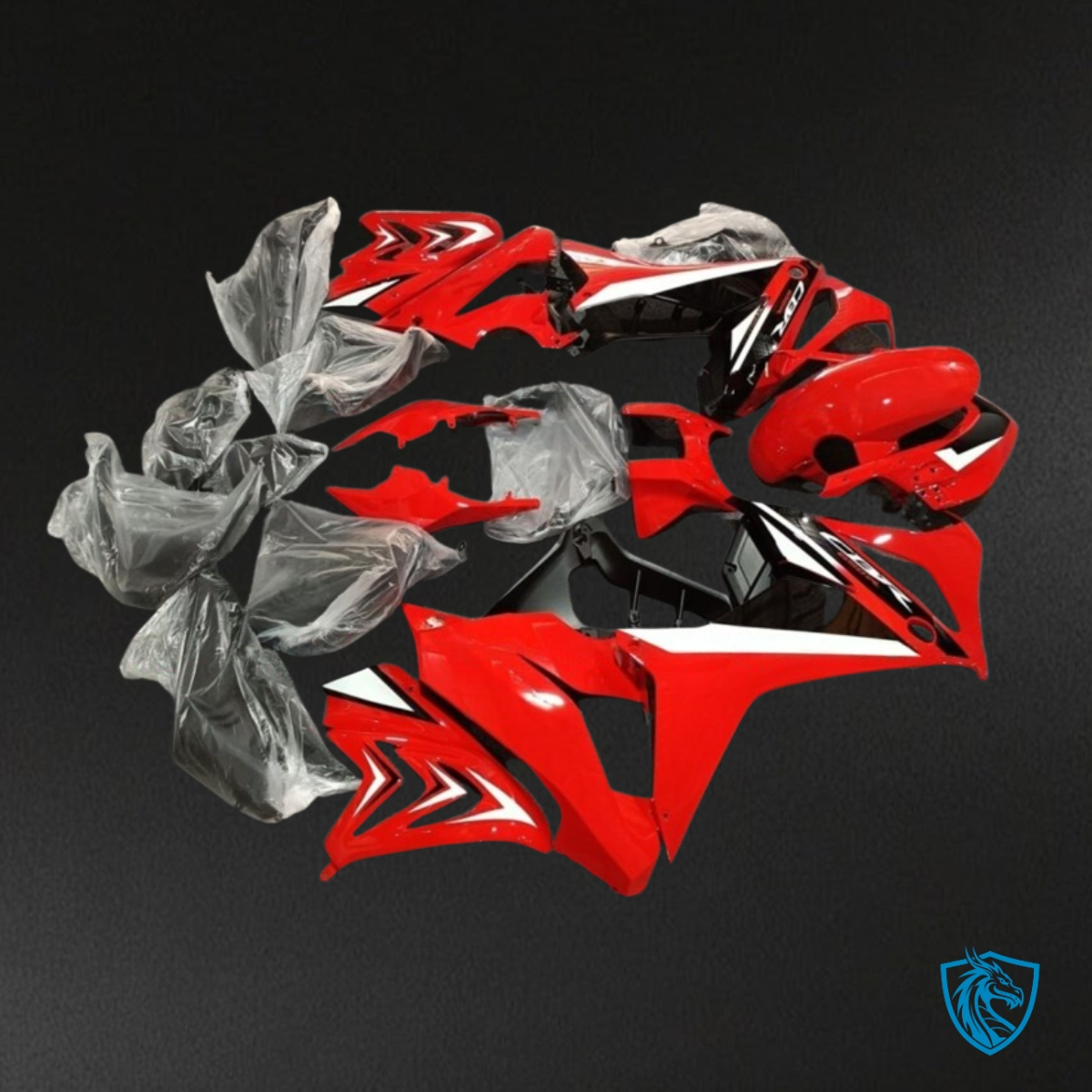 Honda CBR650R (2021-2023) Red, Black & White Fairings Kit - Aftermarket ABS Bodywork