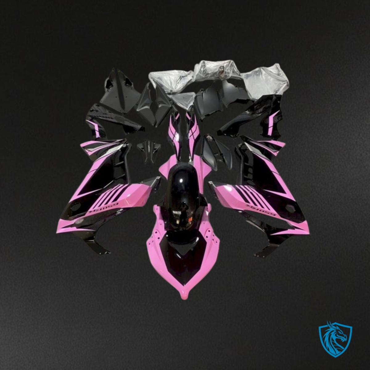 Honda CBR650R (2021-2023) Gloss Black & Pink Fairings Kit - Aftermarket ABS Bodywork