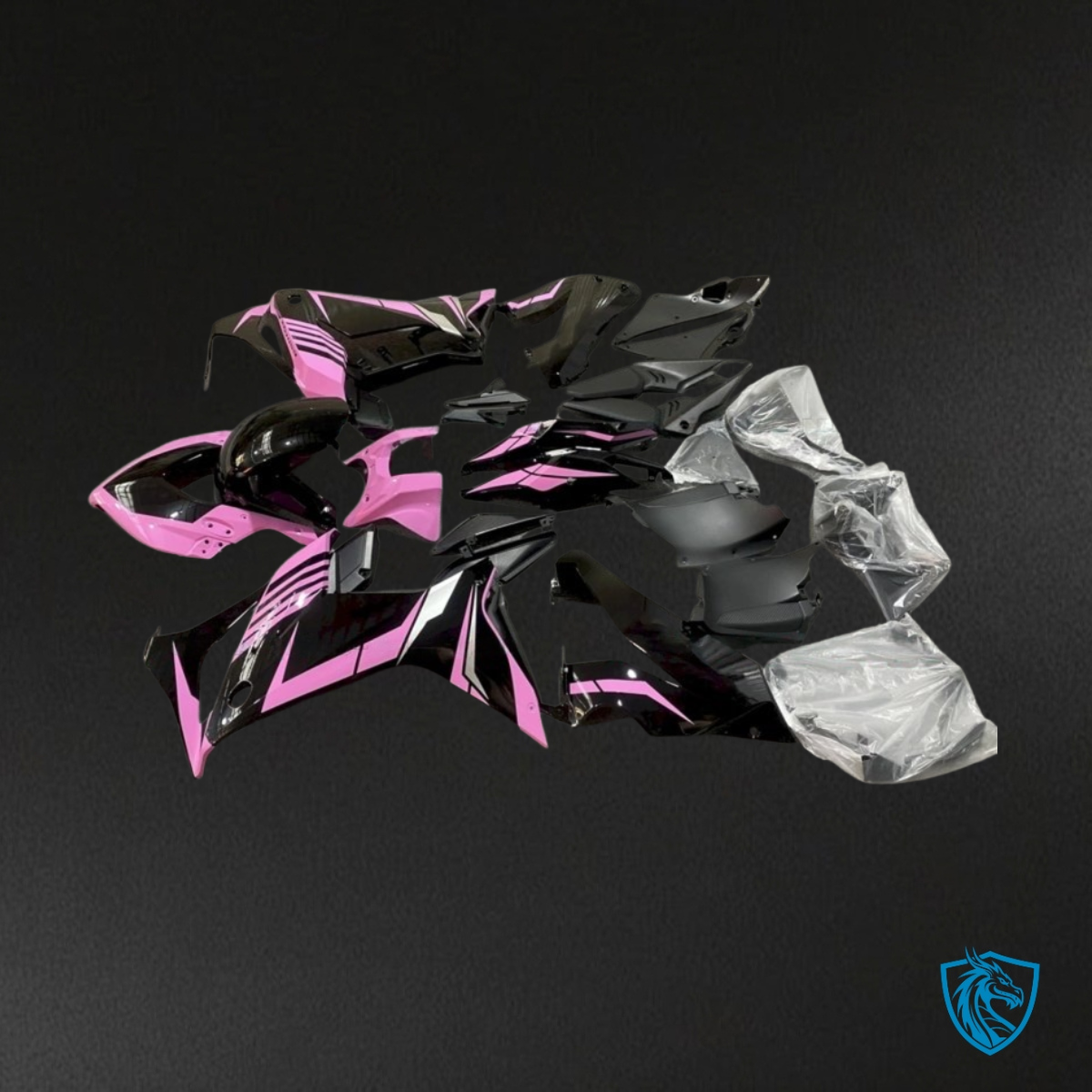 Honda CBR650R (2021-2023) Gloss Black & Pink Fairings Kit - Aftermarket ABS Bodywork