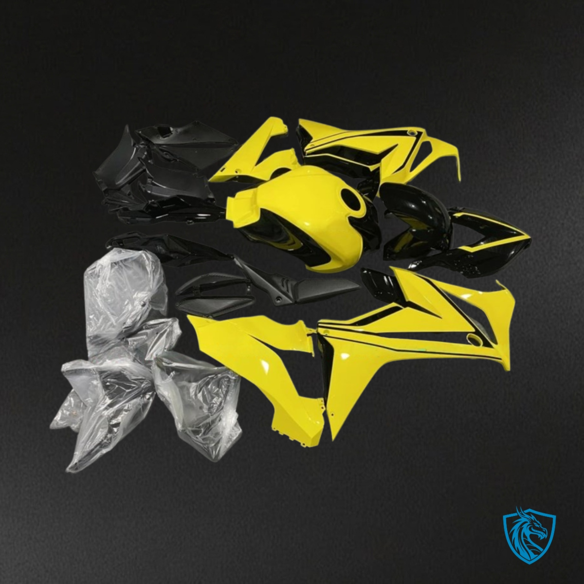 Honda CBR650R (2021-2023) Gloss Yellow & Black - Custom ABS Fairing Kit