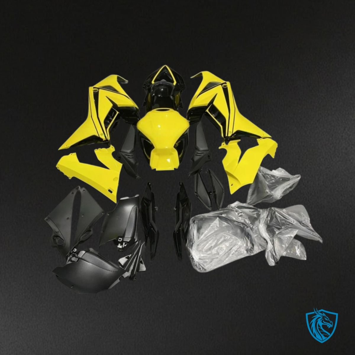 Honda CBR650R (2021-2023) Gloss Yellow & Black - Custom ABS Fairing Kit