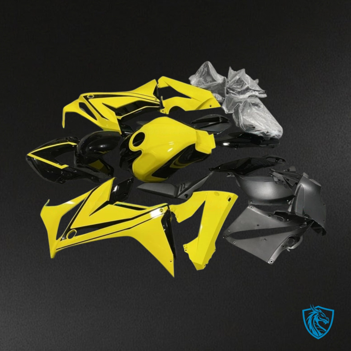 Honda CBR650R (2021-2023) Gloss Yellow & Black - Custom ABS Fairing Kit