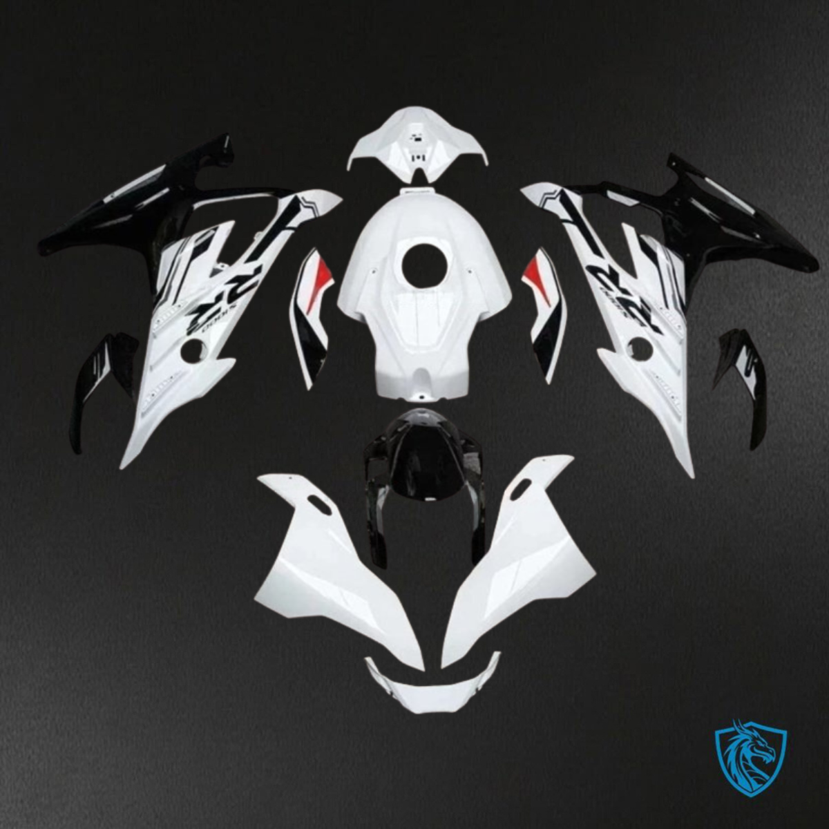 BMW S1000RR (2023) White, Black & Red - Replacement Motorcycle Fairings Kit