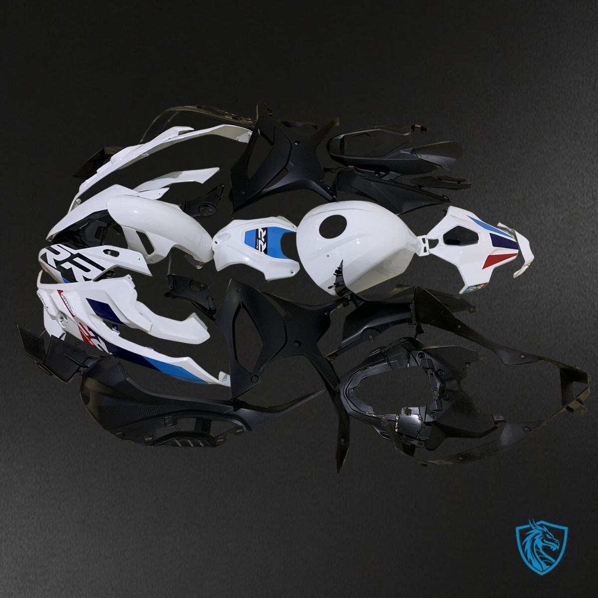 BMW S1000RR (2023) White, Black, Red & Blue - Replacement Motorcycle Fairings Kit