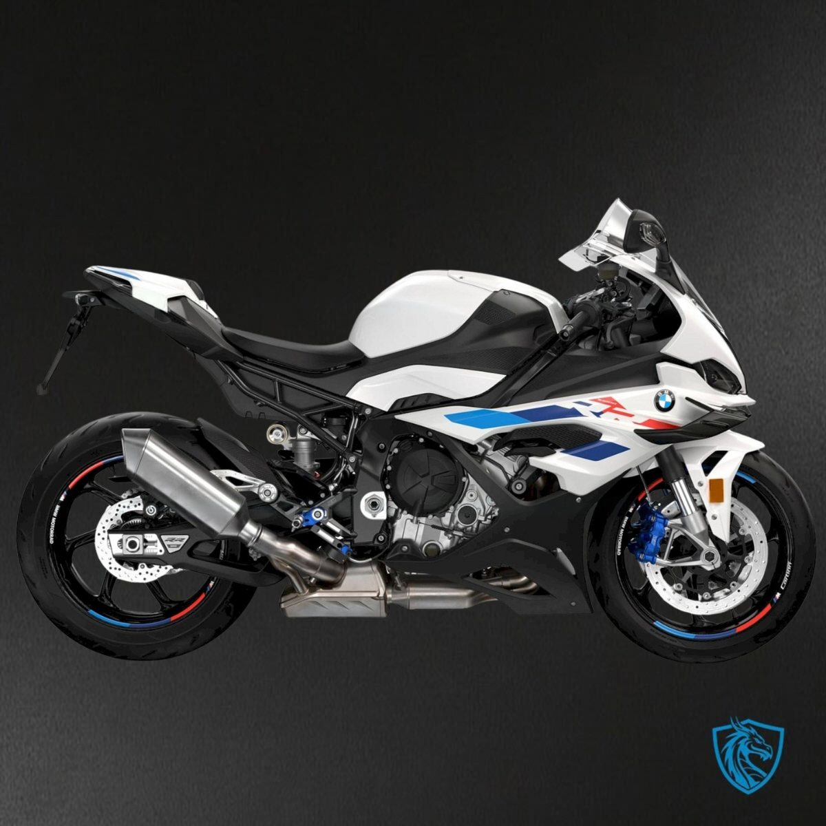 BMW S1000RR (2023) White, Black, Red & Blue Fairings Kit - Aftermarket ABS Bodywork