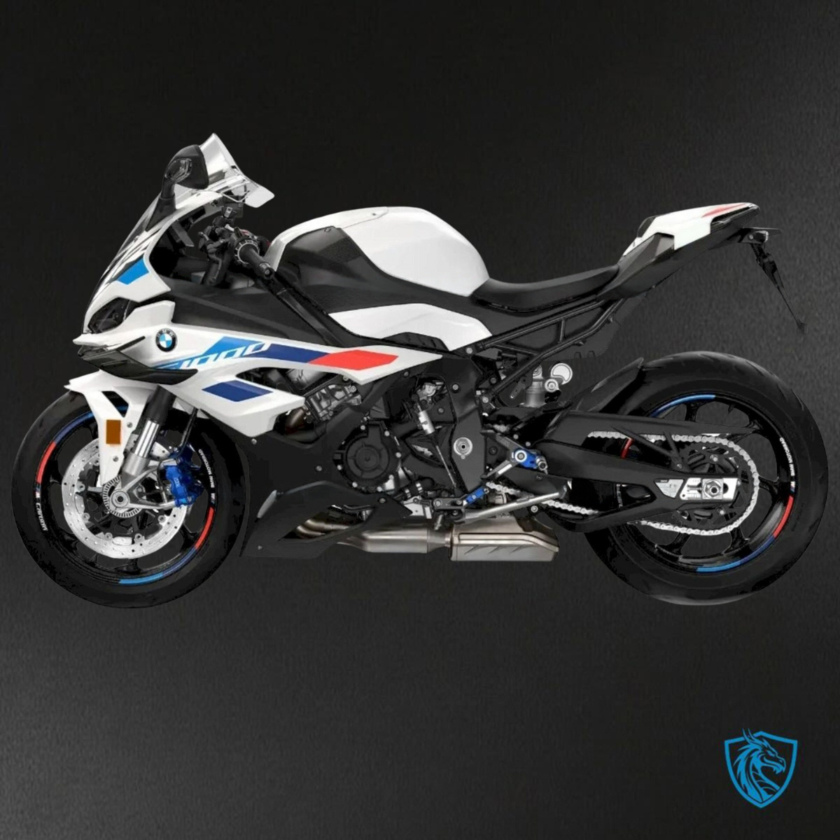 BMW S1000RR (2023) White, Black, Red & Blue Fairings Kit - Aftermarket ABS Bodywork