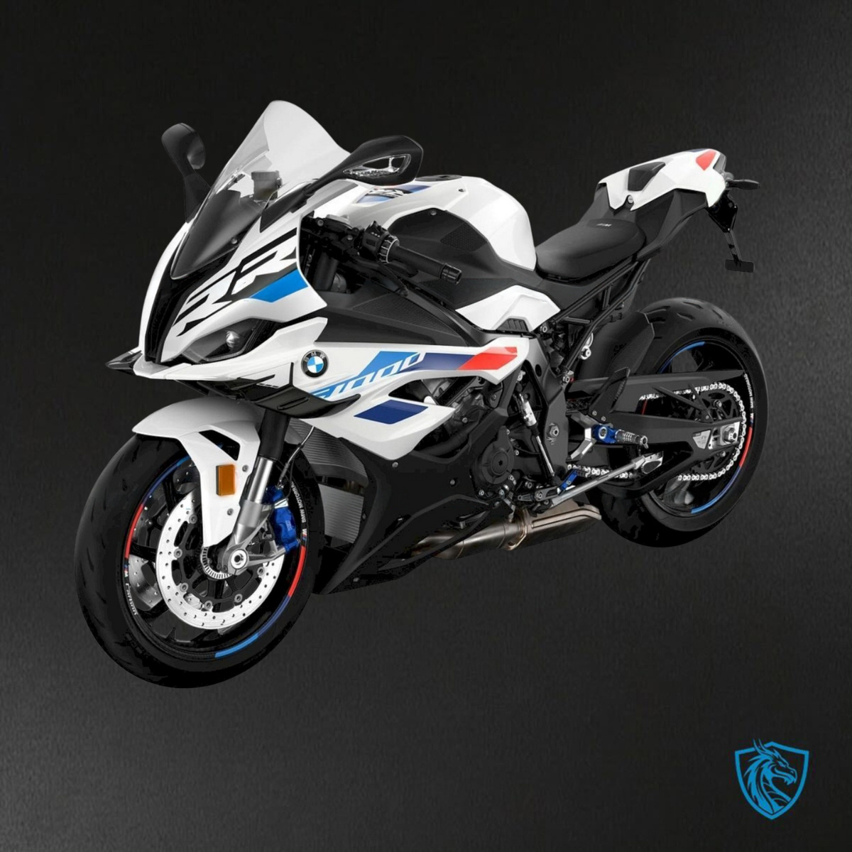 BMW S1000RR (2023) White, Black, Red & Blue Fairings Kit - Aftermarket ABS Bodywork