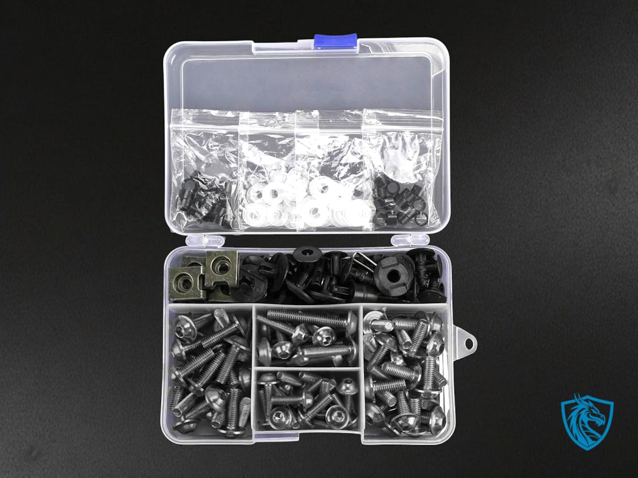 Gun-Metal Universal Fairing Bolt Kit – Premium Upgrade