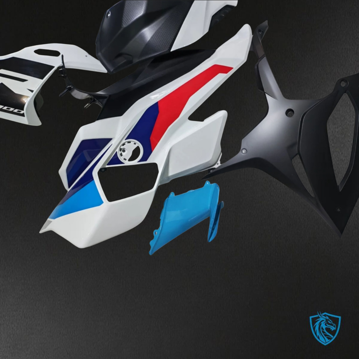 BMW S1000RR (2025) Whit, Black, Blue & Red Fairings Kit - Aftermarket ABS Bodywork
