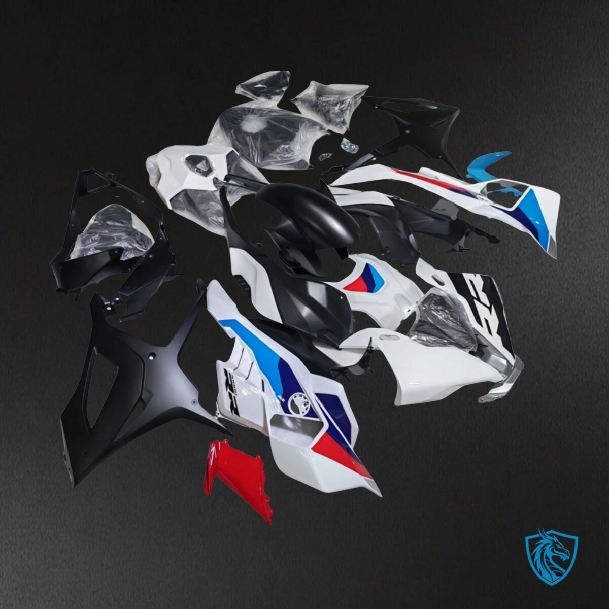 BMW S1000RR (2025) Whit, Black, Blue & Red Fairings Kit - Aftermarket ABS Bodywork