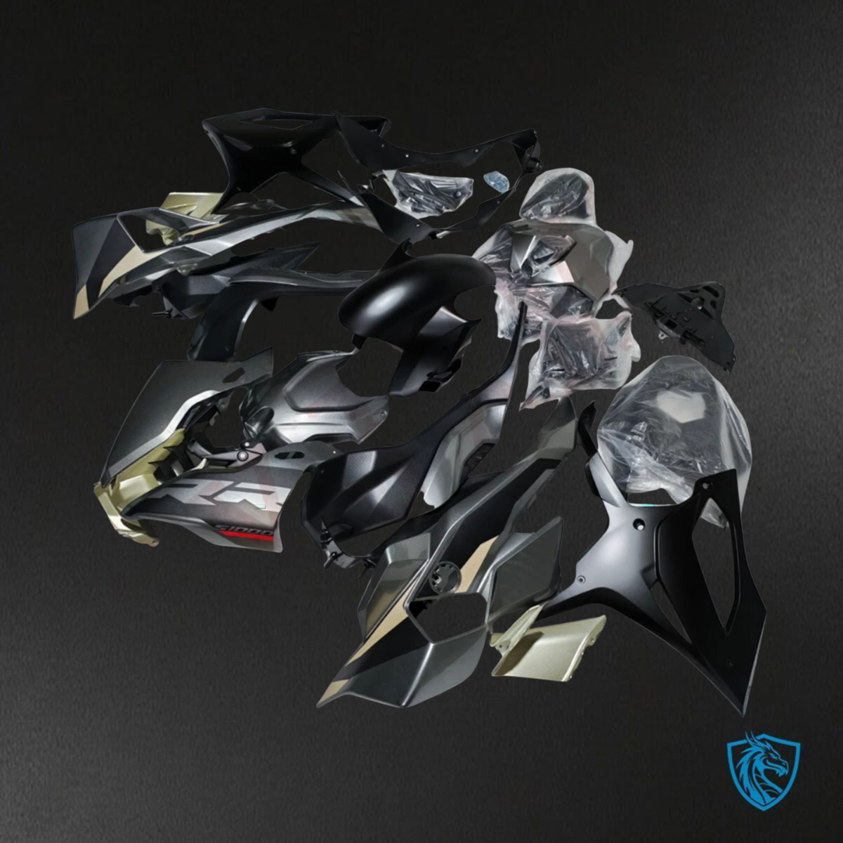 BMW S1000RR (2025) Gray, & Black - Custom ABS Fairing Kit