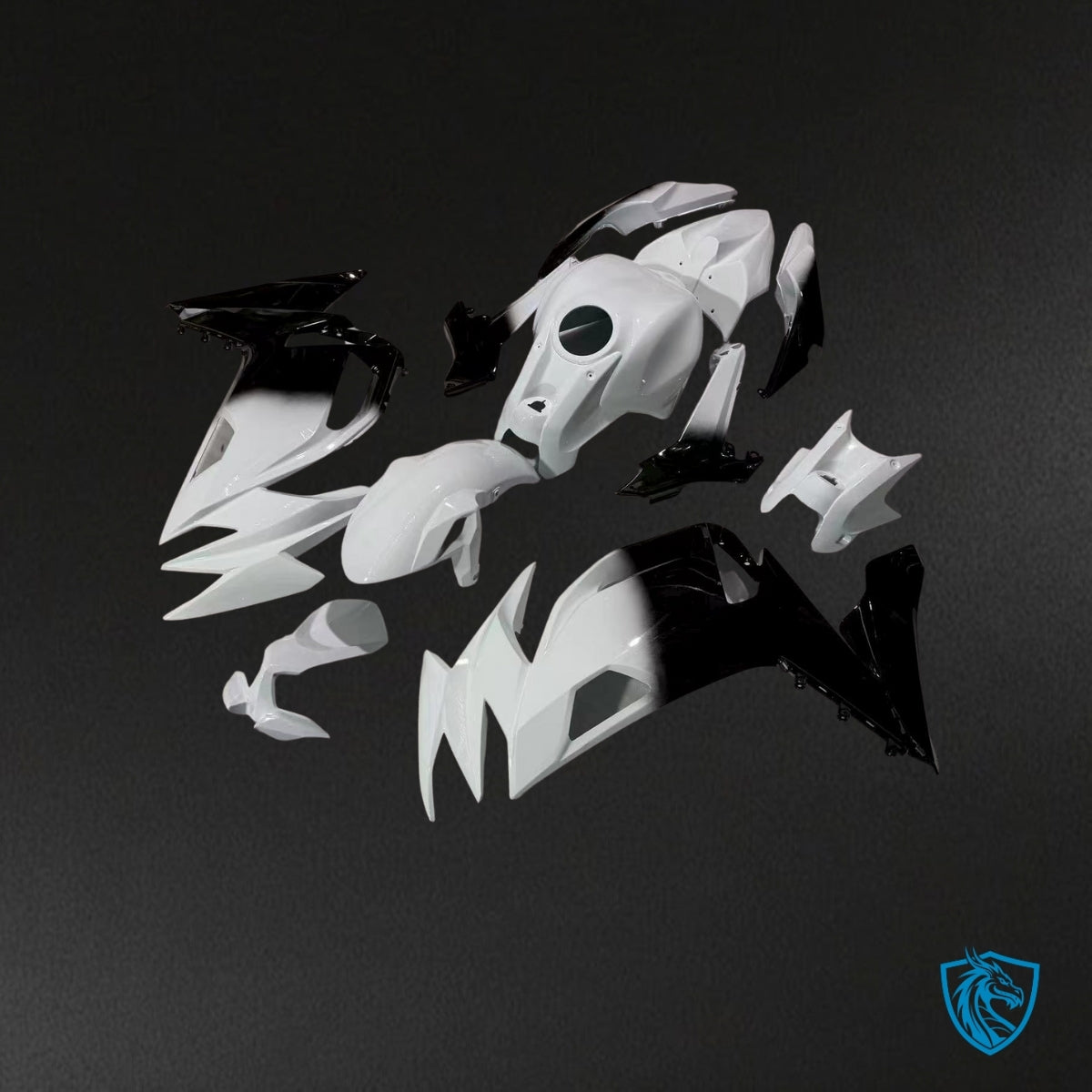 Kawasaki Ninja 650R 2x (2020-2026) Gloss White & Black Fairings Kit - Aftermarket ABS Bodywork