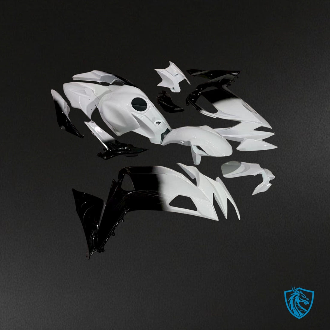Kawasaki Ninja 650R 2x (2020-2026) Gloss White & Black Fairings Kit - Aftermarket ABS Bodywork