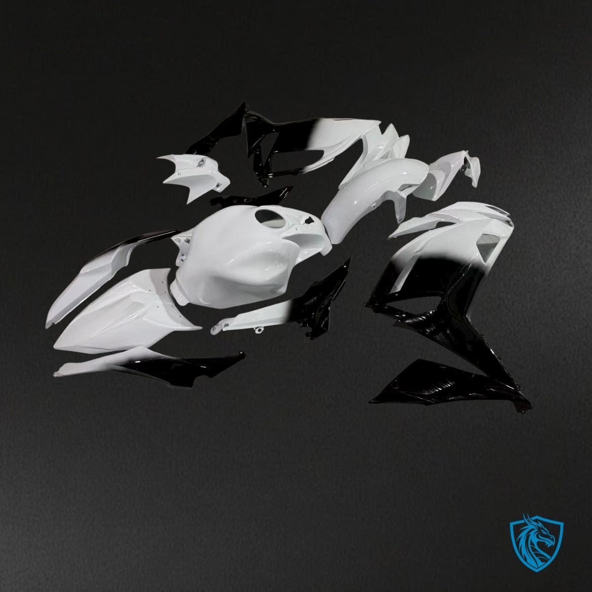 Kawasaki Ninja 650R 2x (2020-2026) Gloss White & Black Fairings Kit - Aftermarket ABS Bodywork