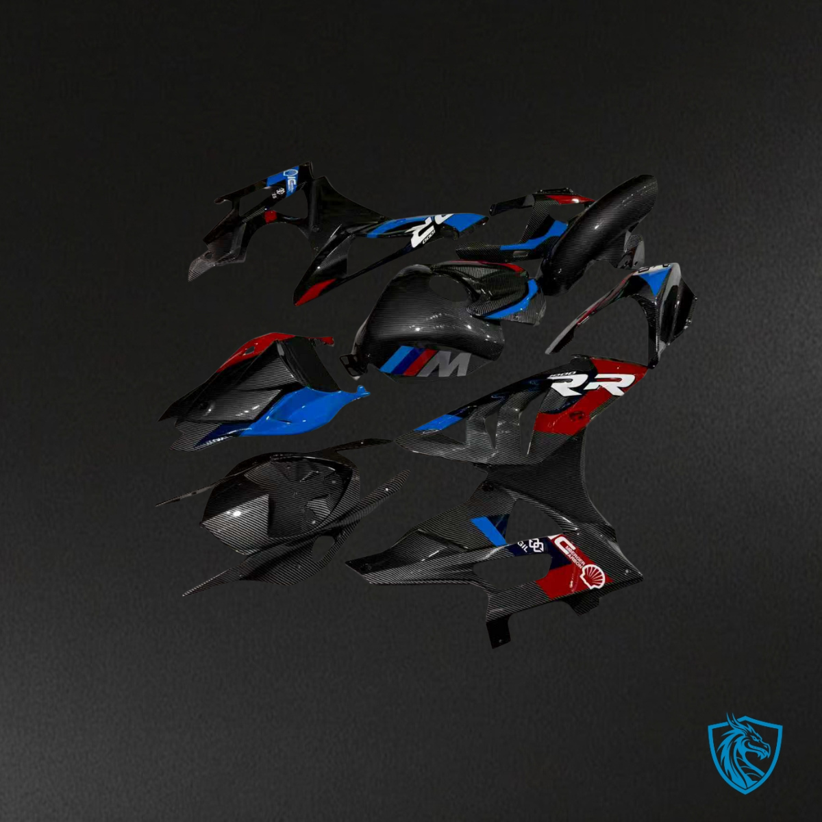 BMW S1OOORR (2009-2024) Black, Blue & Red - Custom ABS Fairing Kit