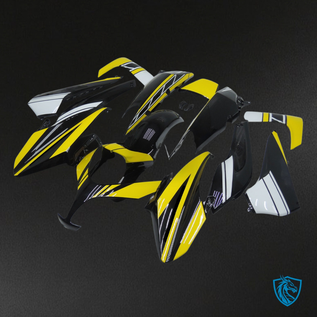 Yamaha TMAX 500 (2008-2011) Black, Yellow & White Fairing Kit | ABS Bodywork