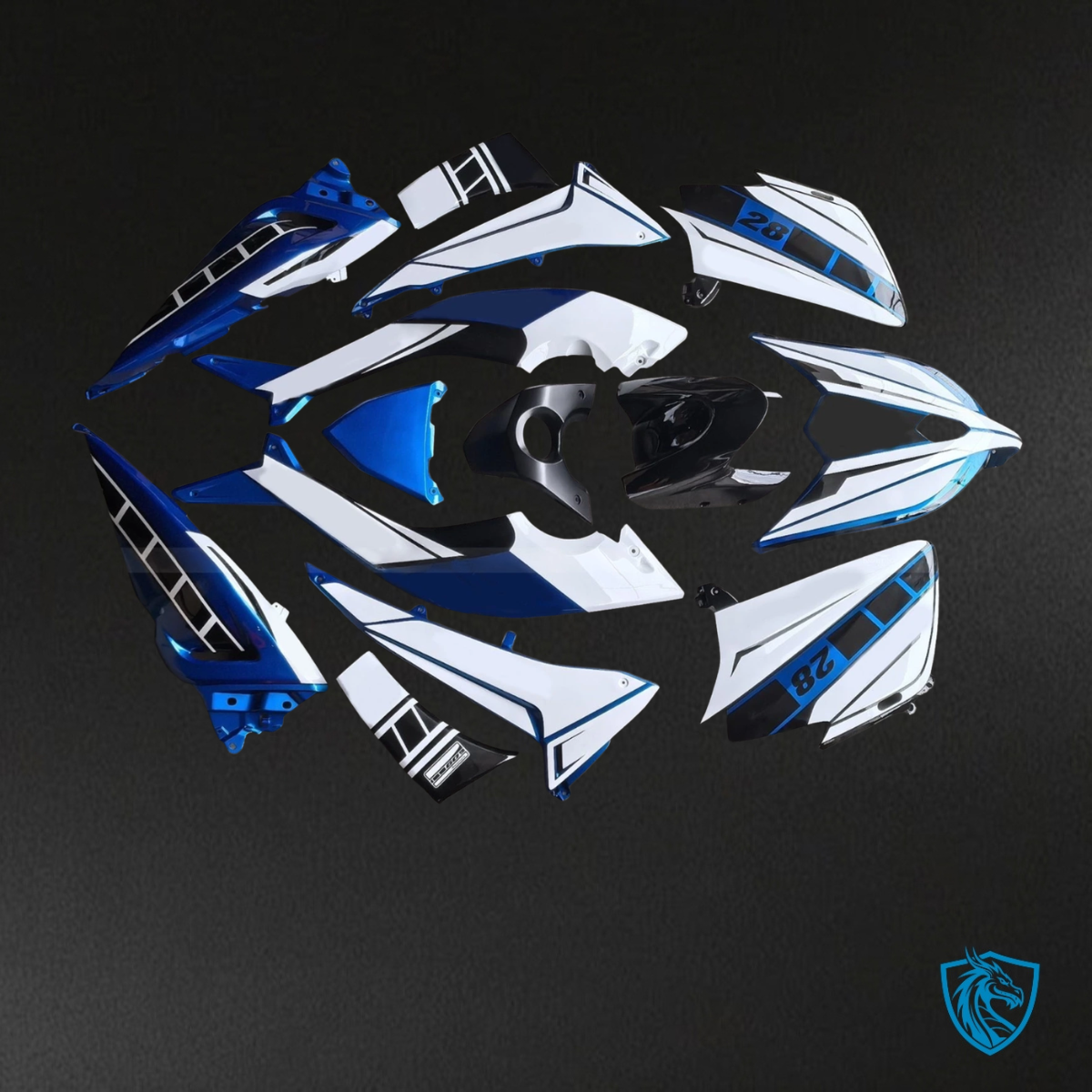 YAMAHA TMAX 530 (2012 - 2014) White, Blue, & Black Fairing Kit | ABS Bodywork